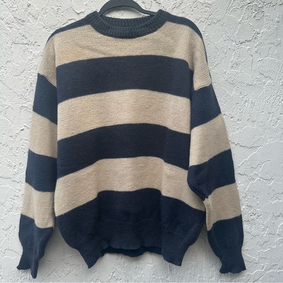 Boston Traders Other - BOSTON TRADERS Sweater Men XL 100% Wool Stripe Rugby Crew Preppy